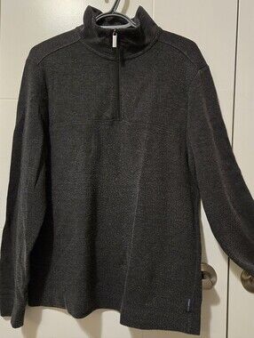 Perry Ellis Men's Black Quarter-Zip Pullover Sweater